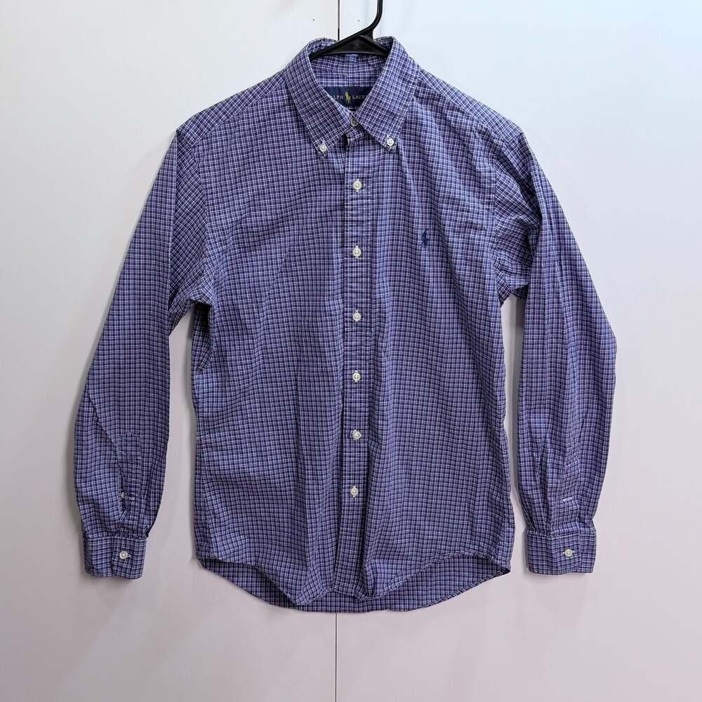 Ralph Lauren Custom Fit Button Down Shirt Purple Plaid Size S/P